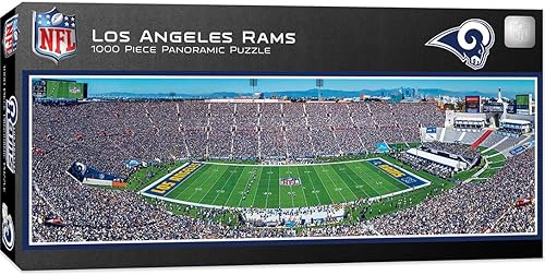 MasterPieces Rompecabezas deportivo de 1000 piezas, diseño panorámico de Los Angeles Rams de la NFL, vista central, 13 x 39 pulgadas