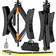 SECURITYMAN X Chocks Wheel Stabilizer for Travel Trailer & RV (Pair) - Heavy Duty Steel, Expands 3" - 10", Ratchet and Locks Included - Camper and RV Tire Stabilizer - Dual Axle Scissor Tire Chocks