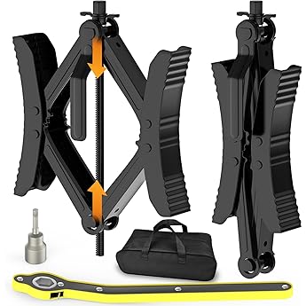SECURITYMAN X Chocks Wheel Stabilizer for Travel Trailer & RV (Pair) - Heavy Duty Steel, Expands 3" - 10", Ratchet and Locks Included - Camper and RV Tire Stabilizer - Dual Axle Scissor Tire Chocks