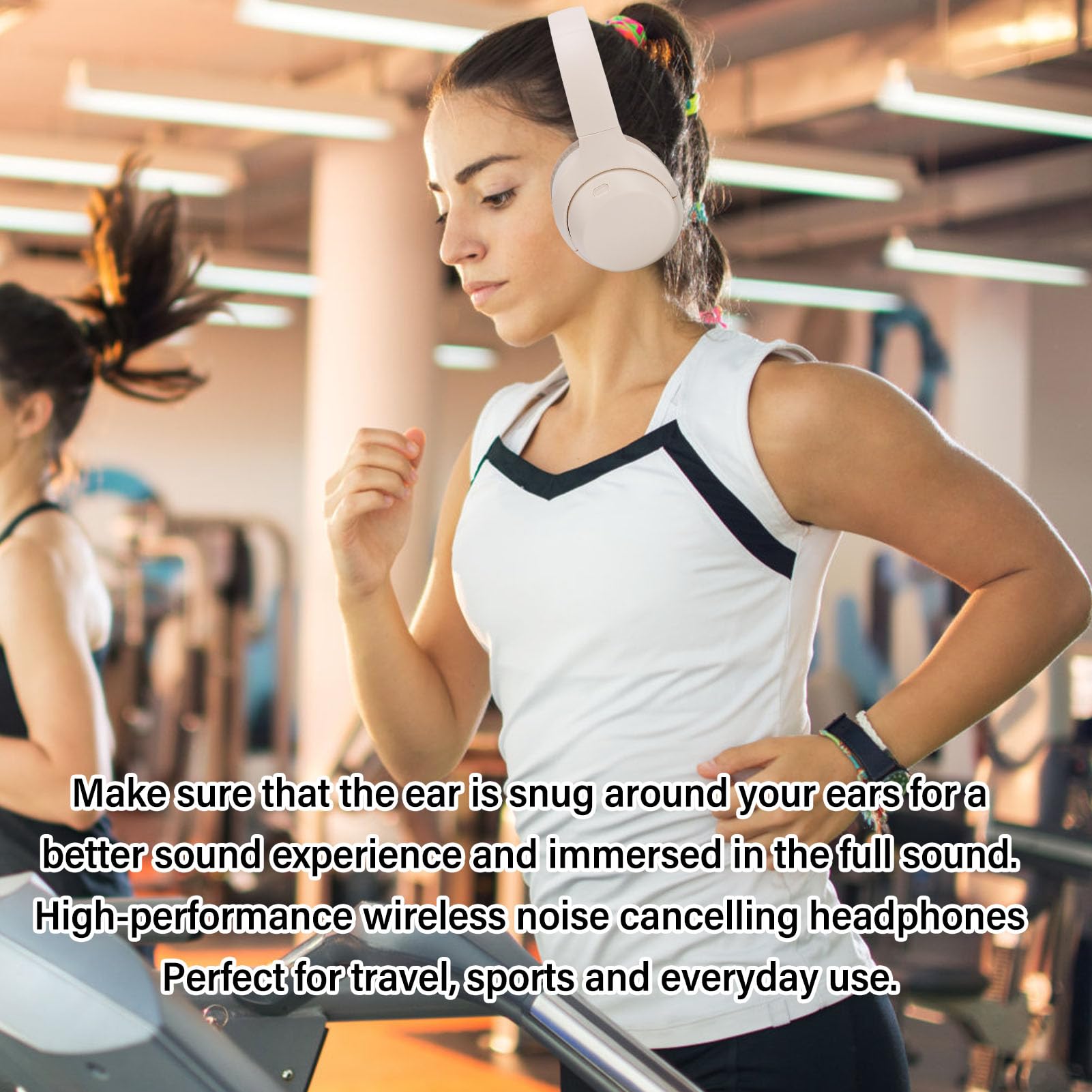 Bluetooth Headphones Over Ear, V5.3 Long Playtime Deep Bass Stereo Rechargeable Foldable Cordless Headset with 3.5mm Port, Supports A2DP, AVRCP, HSP, HFP Protocols (Khaki)