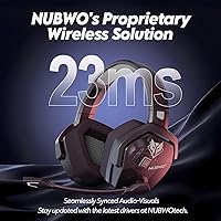 Vista 19 de NUBWO G06 - Audífonos inalámbricos para videojuegos con micrófono para PS5, PS4, PC, Mac, 3-en-1, inalámbricos 2.4GHz para PlayStation, modo Naranja