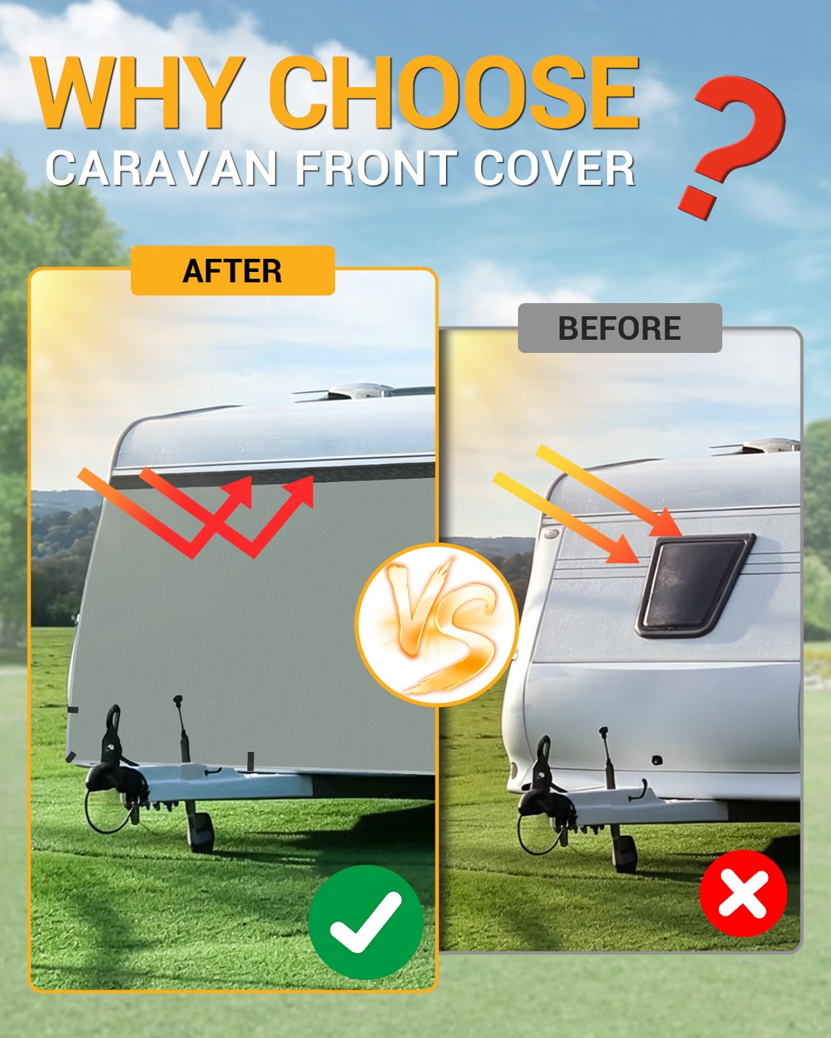 140x160cm Funda Frontal para Caravana y Autocaravana. Lona Protectora Resistente al Invierno, a la Intemperie, a los Rayos UV y a Las Corrientes de Aire. Protege contra el Hielo y la Nieve.