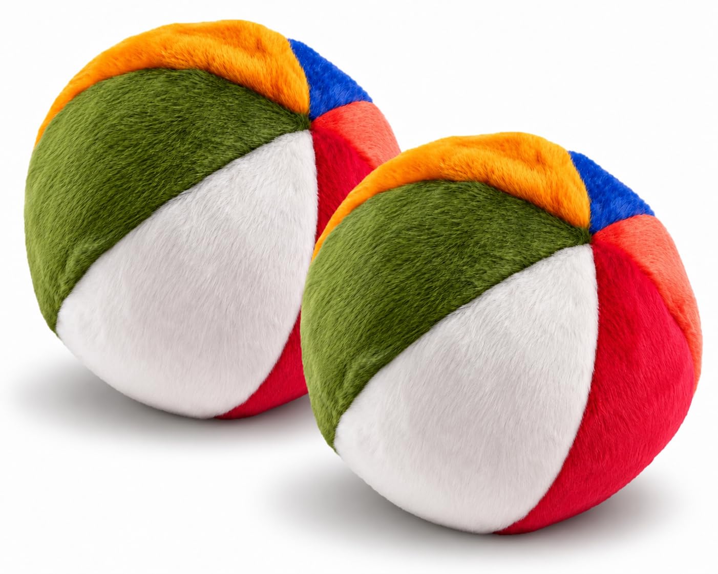 Fluff & Tuff Beach Ball Plush Dog Toy – 2 Pack, 7” Durable Stuffed Ball Toy with Squeaker, Double-Stitched & Reinforced for Interactive Play