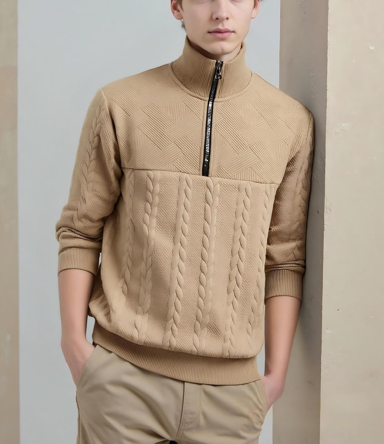 Men's Fleece Hoodies for Men Heavyweight Warm Thick Full Zip Up Sweatshirt Outerwear