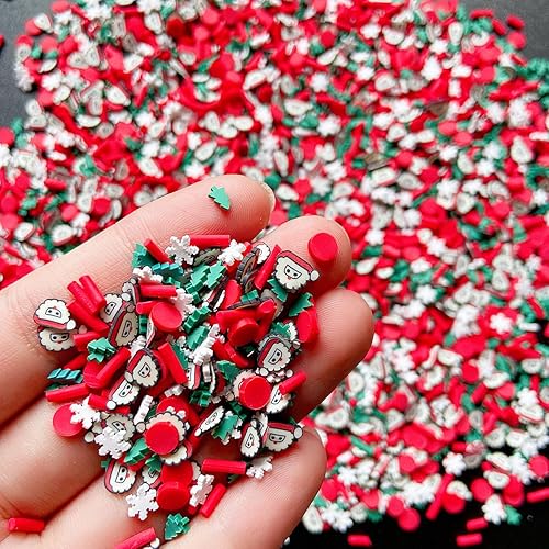 Miniatura 4 de EHOPE Gránulos falsos de Navidad, chispas de caramelo falso, gránulos de arcilla, chispas de polímero, rodajas de arcilla polimérica para arte de