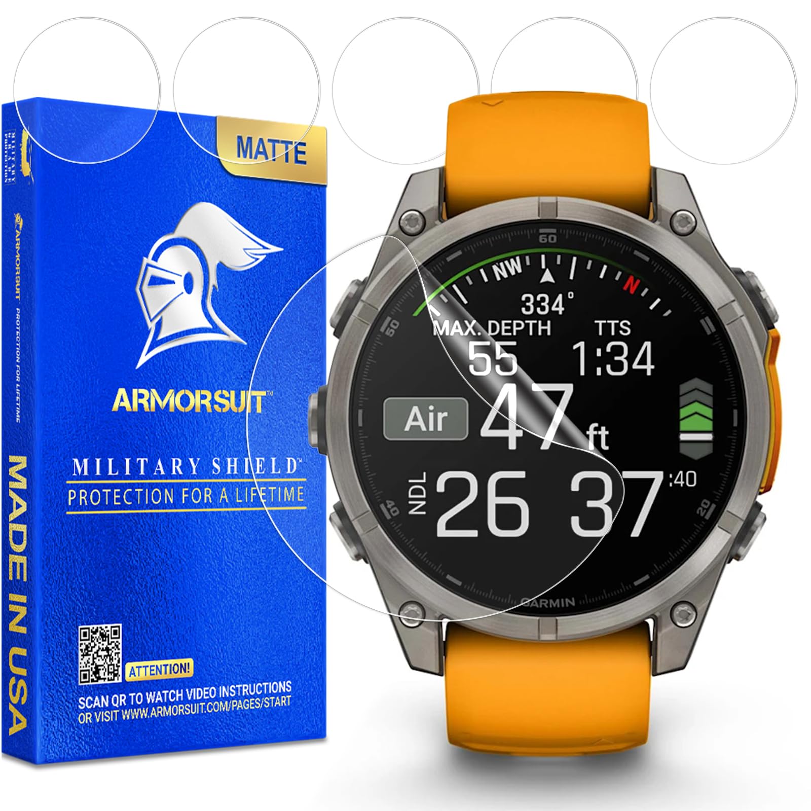 Amazon.com: ArmorSuit 6 Pack for Garmin Fenix 8/8 Pro 47mm Matte