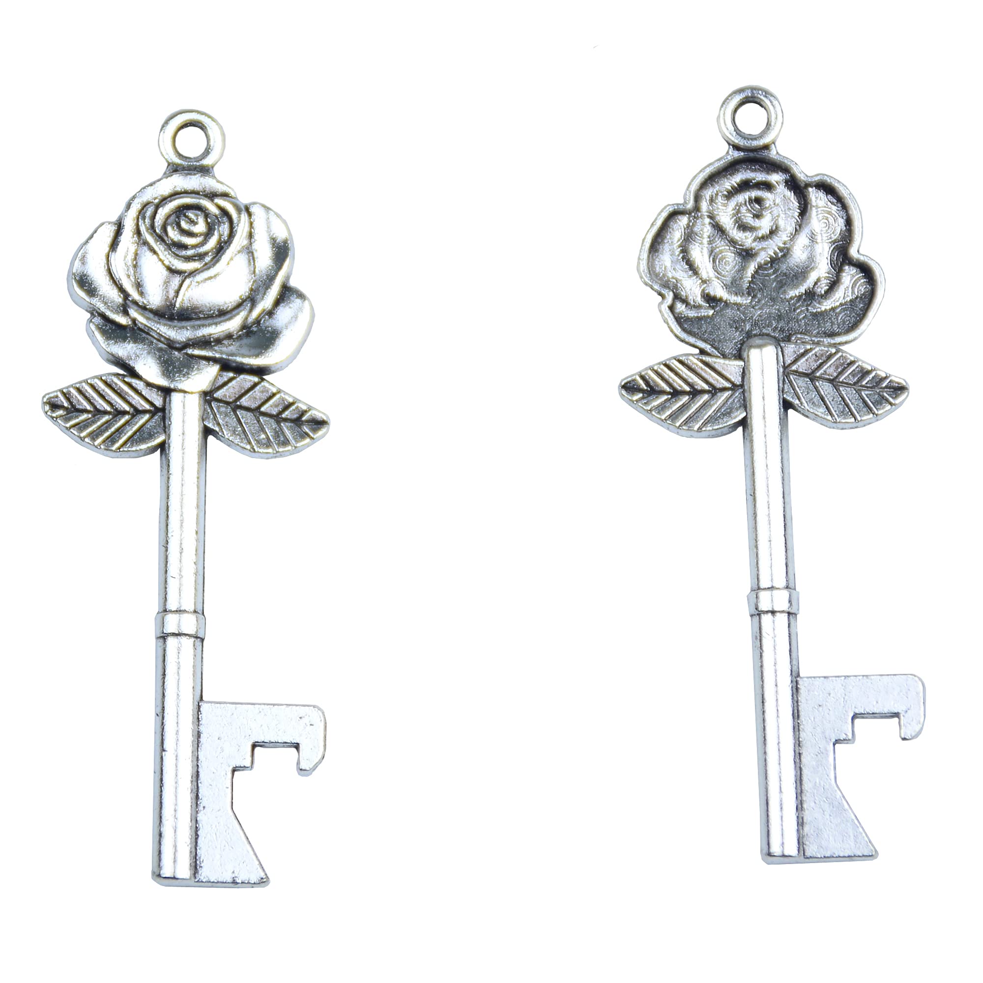 50 Pezzi Apribottiglie Chiave Vintage a Forma di Rosa per Nozze-Argenteo | Set Regalo per Ospiti con Scatole di Caramelle,Tag Grazie e Nastro per Matrimonio,Festa e Bomboniere Souvenir