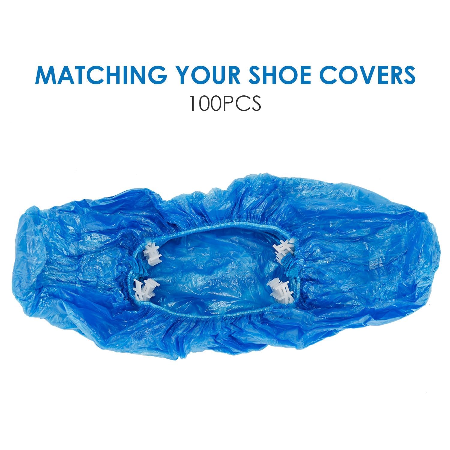 Copriscarpe Monouso in Plastica Blu Impermeabili 100 Pezzi Compatibili con Distributore Automatico
