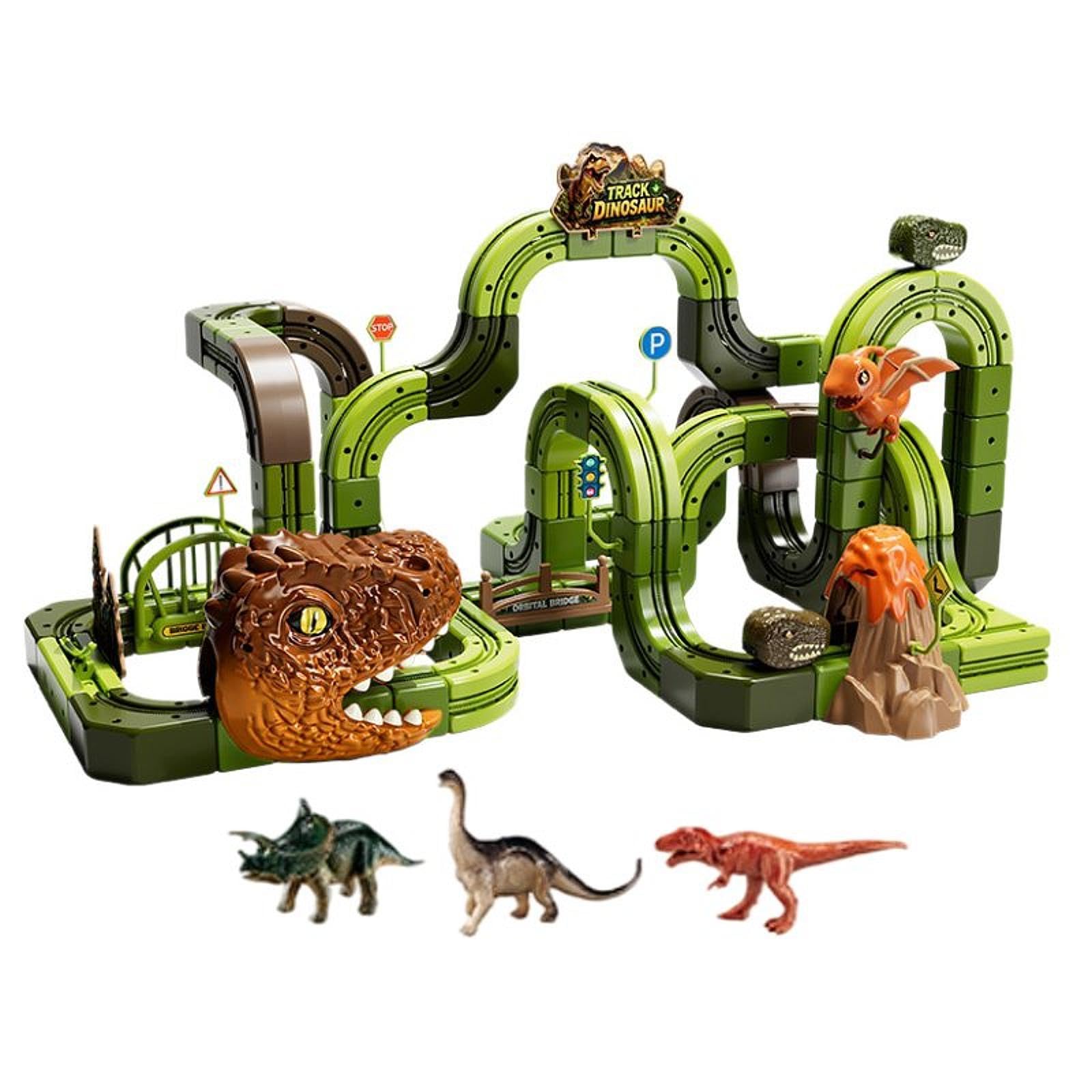 Set di Costruzioni di Dinosauri, Modellino di Dinosauro, Gioco Fai-da-Te, Morbido, Resistente, Pratico, Educativo per La Prima Infanzia per Bambine, Grande