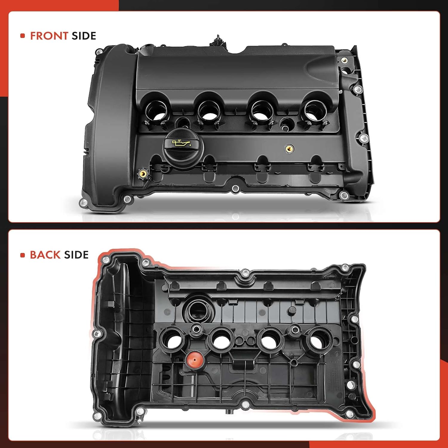 A-Premium 1.6L Engine Valve Cover with Gasket & Oil Cap Compatible with 2007-2012 Mini Cooper R55 R56 R57 R60 1.6L N14 Turbocharged, Replace for 11127646555, 11127561714, 11127585907
