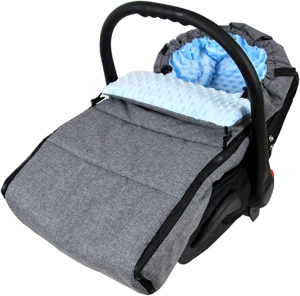 BABYLUX Fußsack LAMMWOLLE Winterfußsack Kinderwagen- Babyschale- Fußsack (55. LEIN Grau) - 4