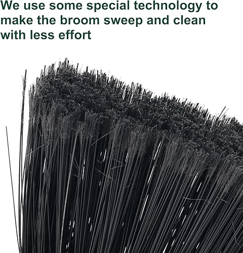 Miniatura 5 de Escoba de alta resistencia para interiores y exteriores, escoba comercial con mango de 54 pulgadas de largo, perfecta para el hogar, patio, garaje,