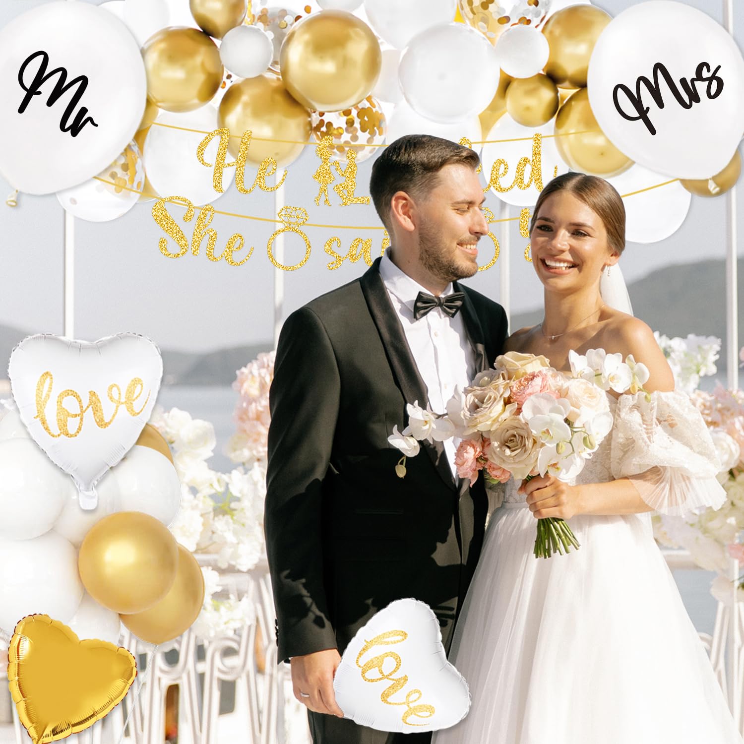 She Said Yes - Decoración Para Pastel De Boda De Compromiso Con Anillo,  Purpurina Dorada Para Despedida, image size:1500x1500