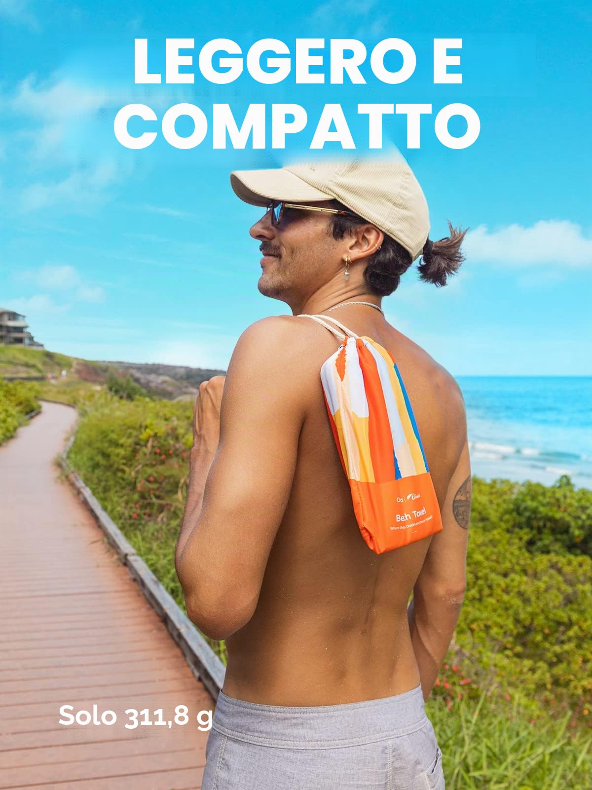 OCOOPA, Asciugamano da spiaggia in microfibra ad asciugatura rapida, extra large, 180,3 x 81,3 cm, non cattura la sabbia, super leggero, per piscina, campeggio, picnic, yoga, palestra, sport