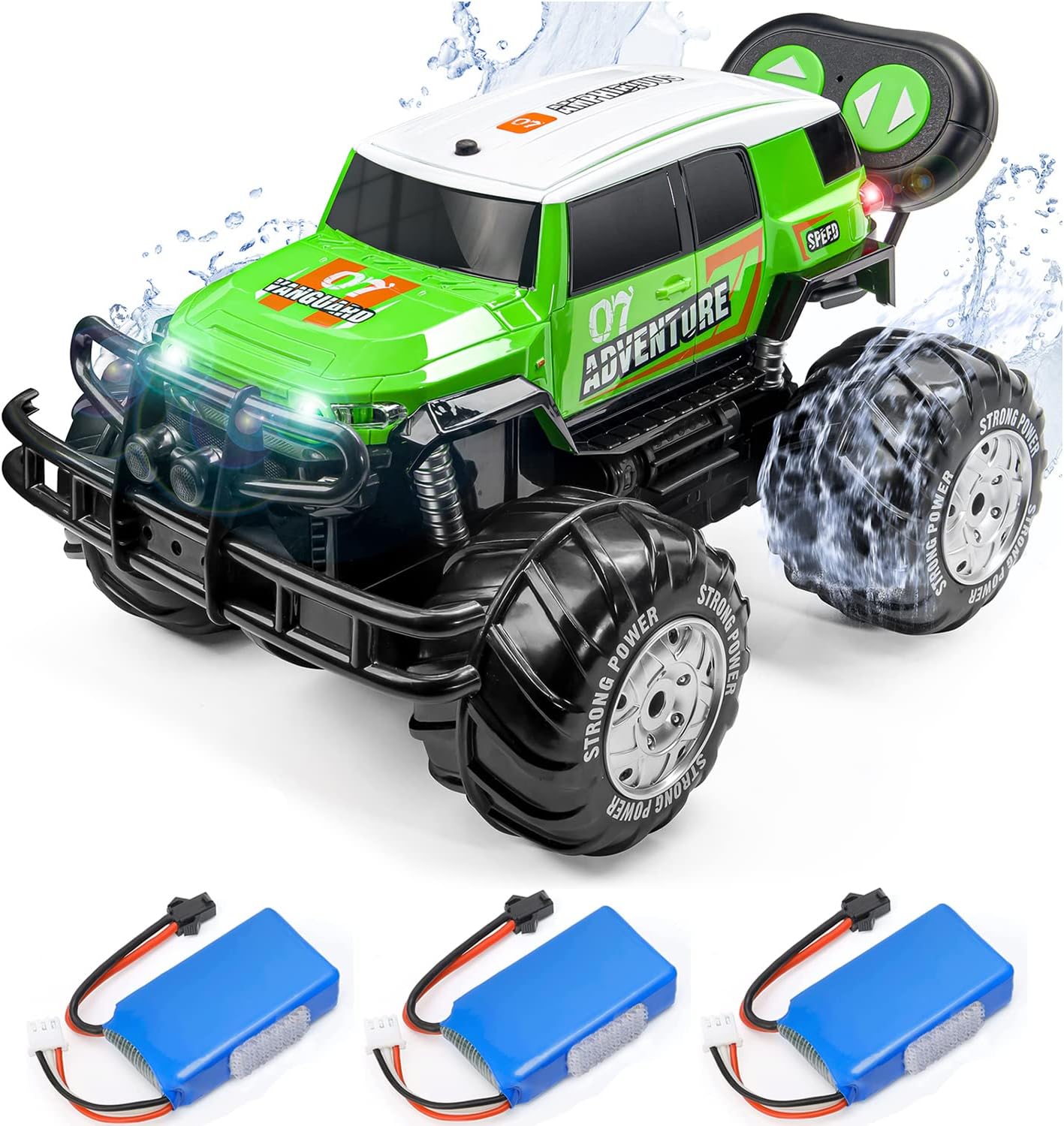 Camión RC 1:64 Con Control Remoto 2.4 GHz – Vehículo Todoterreno Recargable Con 3 Velocidades, Luces Y Remolque, Para Niños Y Niñas