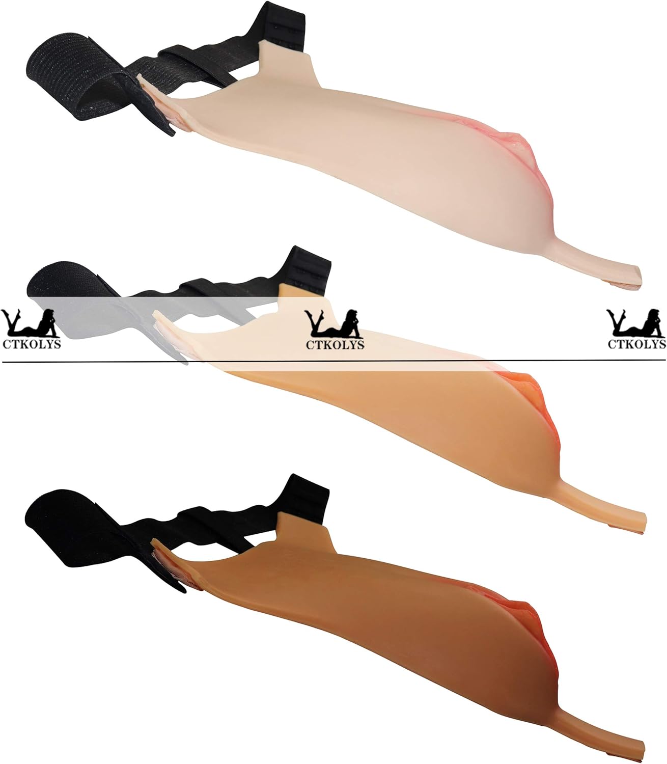 #5501 Men's Underwear Hiding Gaff Panty Silicone Thong with 3 Set Adjustable Strap for Crossdresser