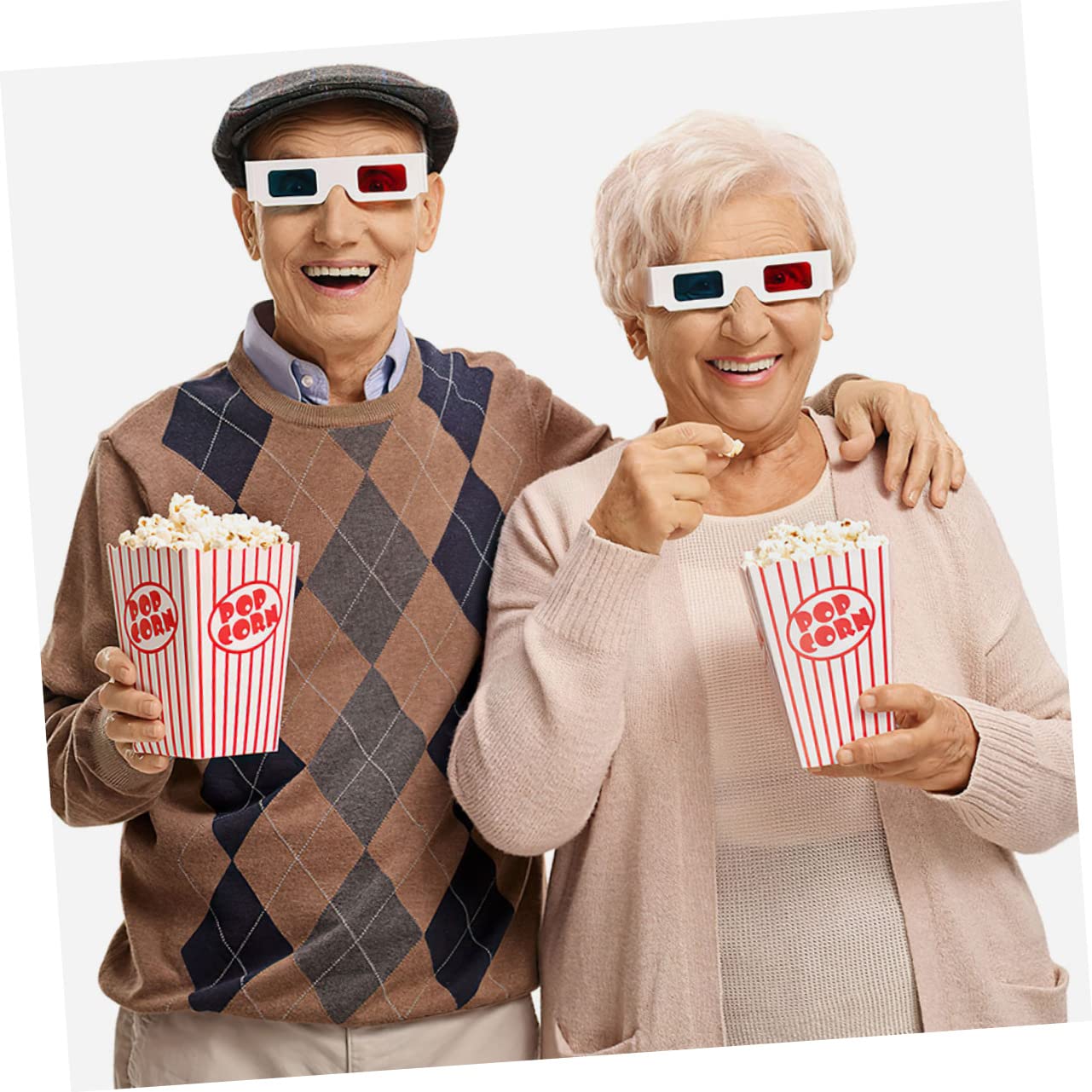 Angoily 40pcs Paper 3D Glasses Anaglyph Movies Glasses for Boys and Girls Adults Family