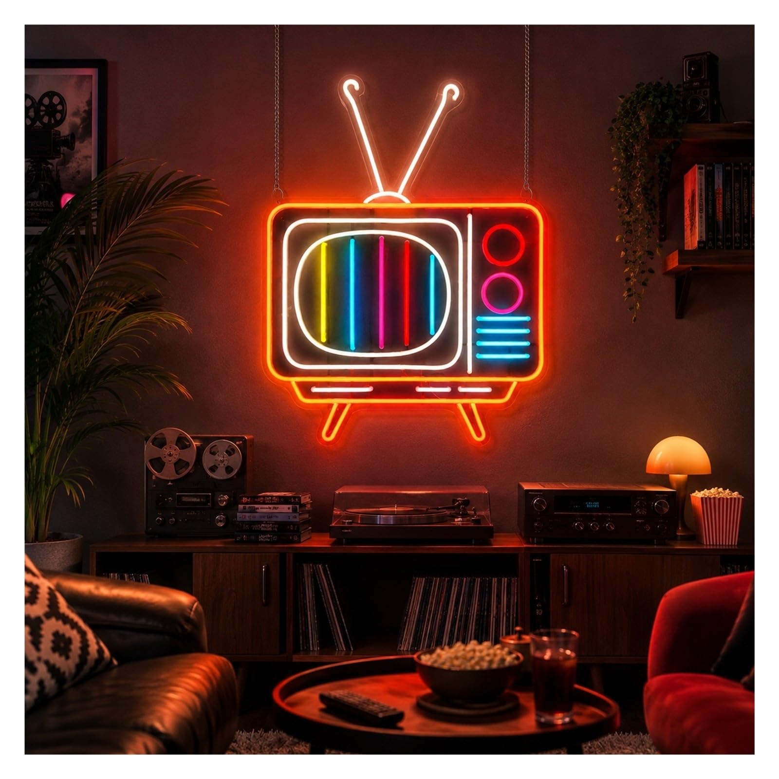 Decoración Lámparas Letrero De Neón Televisión Retro TV