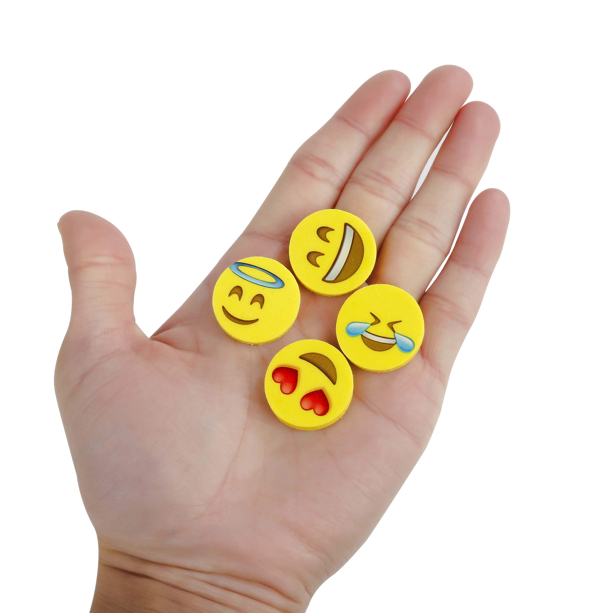 Emoji Emoticon Gomma 144 Pezzi Cancellare Matita Set Emoticon Erasers per Festa Bambini Compleanno Battesimo Natale Regalo