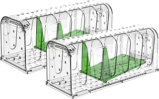 Humane Mouse Trap 2 Pack,Reusable Rodent Trap, Humane Catch and Release Mice Trap Indoor for Home- Easy to Set, Safe for Kids and Pets, Catch and Release, Reusable,for Small Mice and Rodents