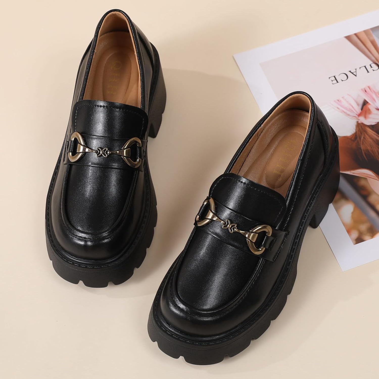 Platform Loafers for Women Comfort Womens Loafers Chunky Heel Penny Loafer Heels Business Casual Comfortable Dressy Slip Ons Work Office Women's Shoes - Image 5