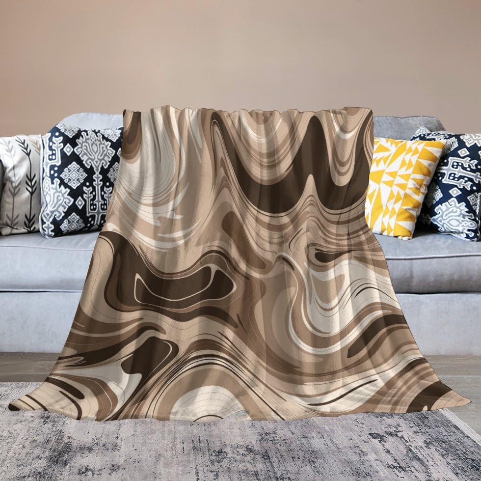 Couverture chaude toutes saisons en micro polaire taupe flanelle