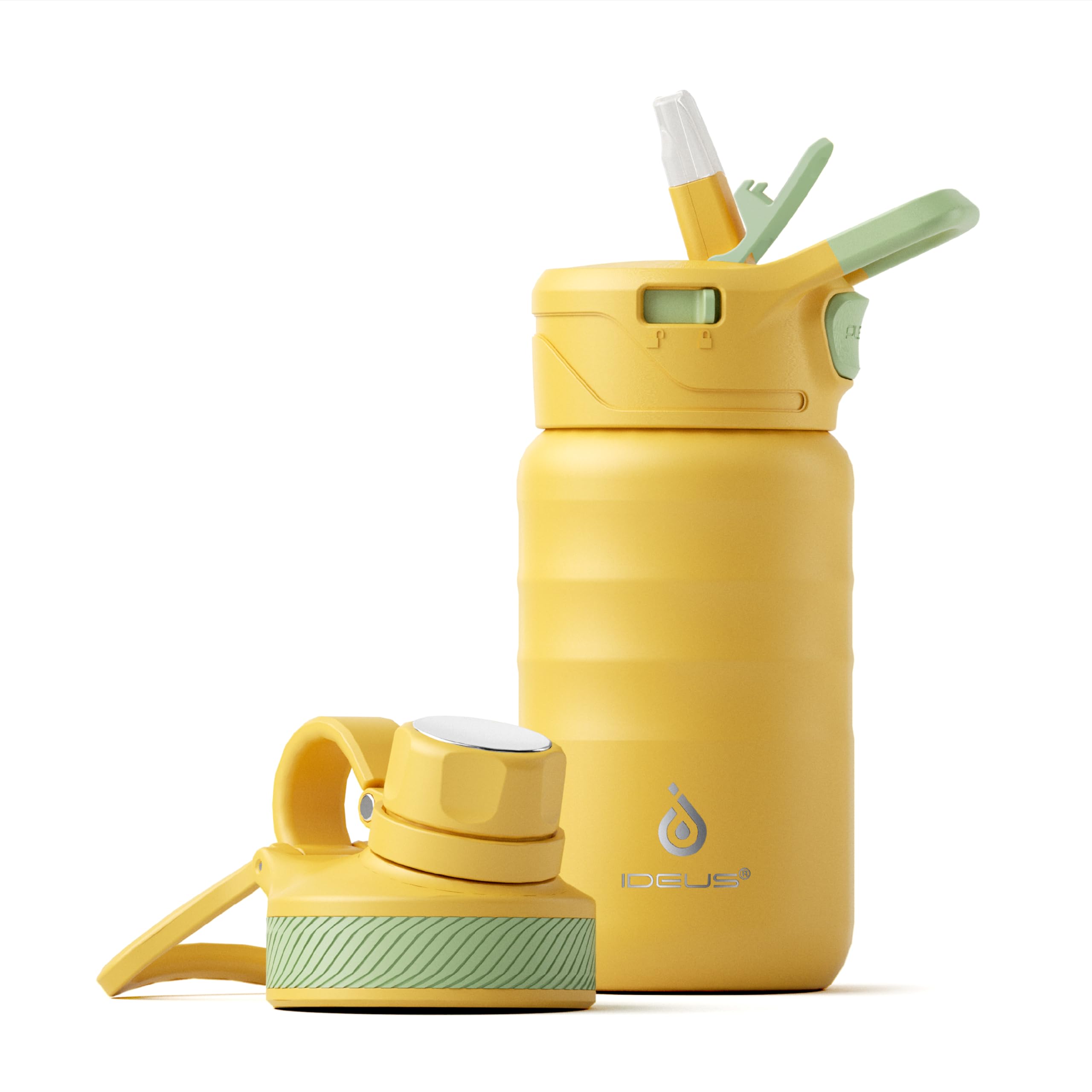 IDEUS Insulated Water Bottle 12oz Stainless Steel Insulated Water Bottle For School Insulated Bottles With Straws Leakproof Vacuum