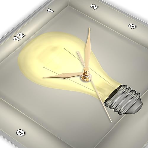 Miniatura 3 de 3dRose Reloj de pared silencioso  15 pulgadas  Bombilla brillante brillante con efectos de luz amarilla brillante  Retro