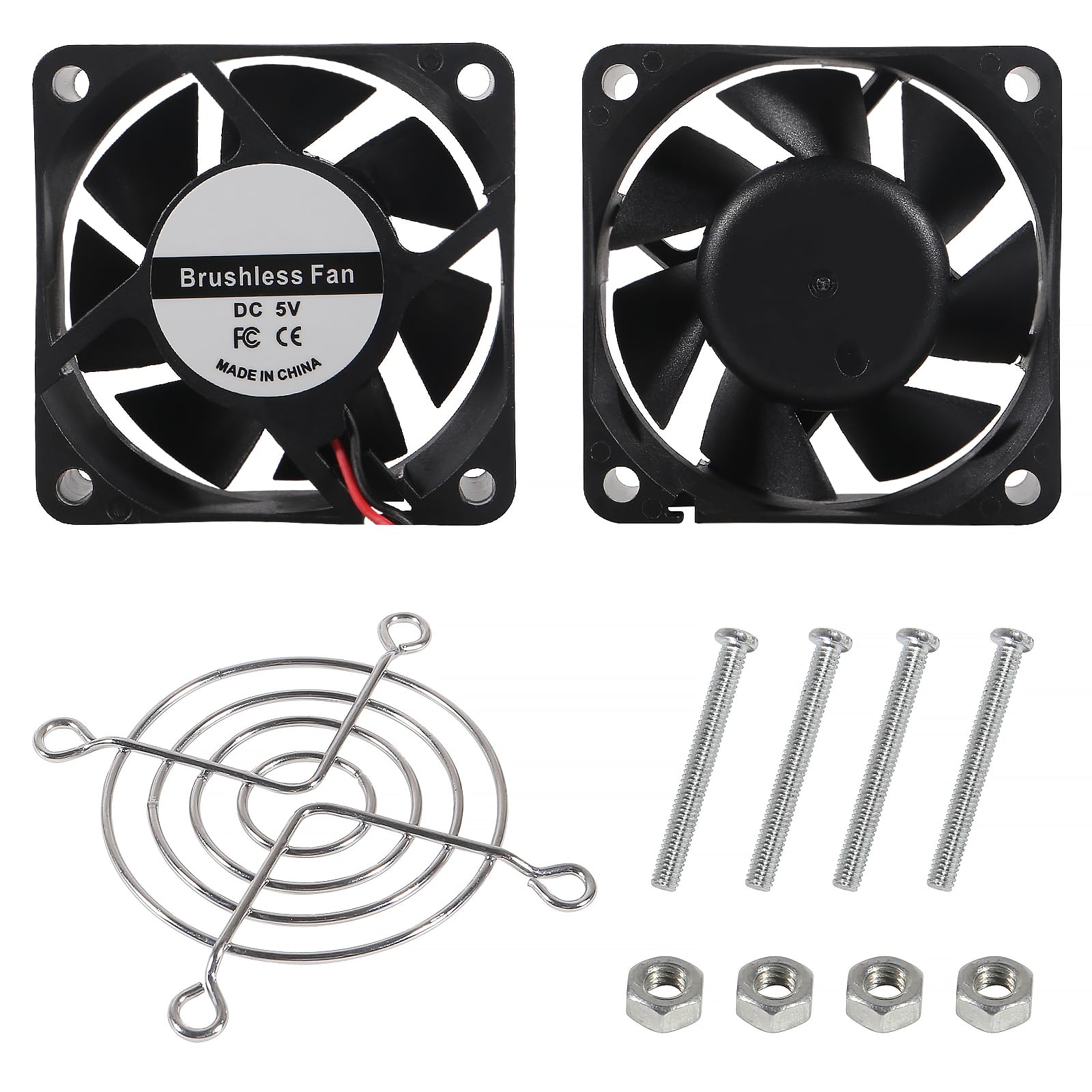 UMLIFE Ventole di raffreddamento silenziose da 60 mm, con doppio cuscinetto a sfera, 60 mm x 60 mm x 25 mm, 5 V CC, senza spazzole, per PC, computer, case di raffreddamento, Raspberry Pi