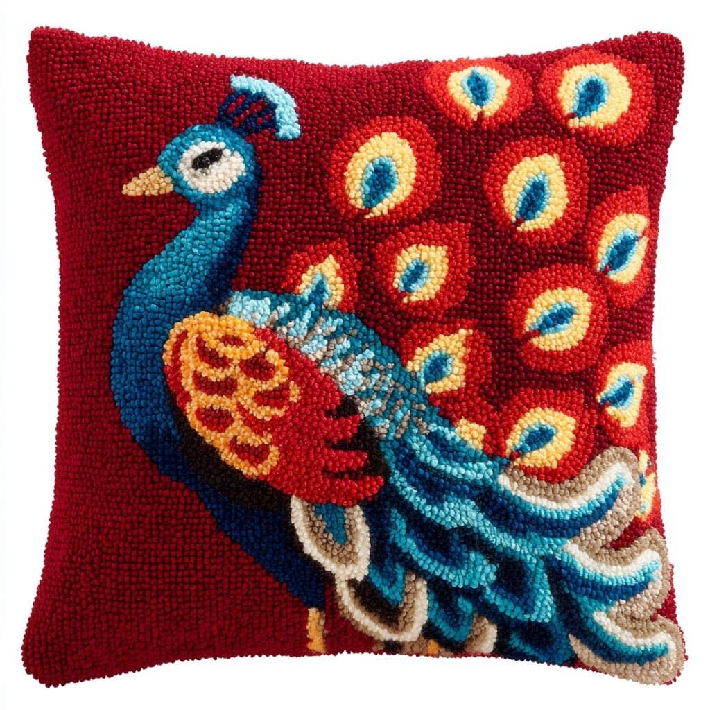 WallustrioaW Latch Hook Kits for Adults,Animal Peacock