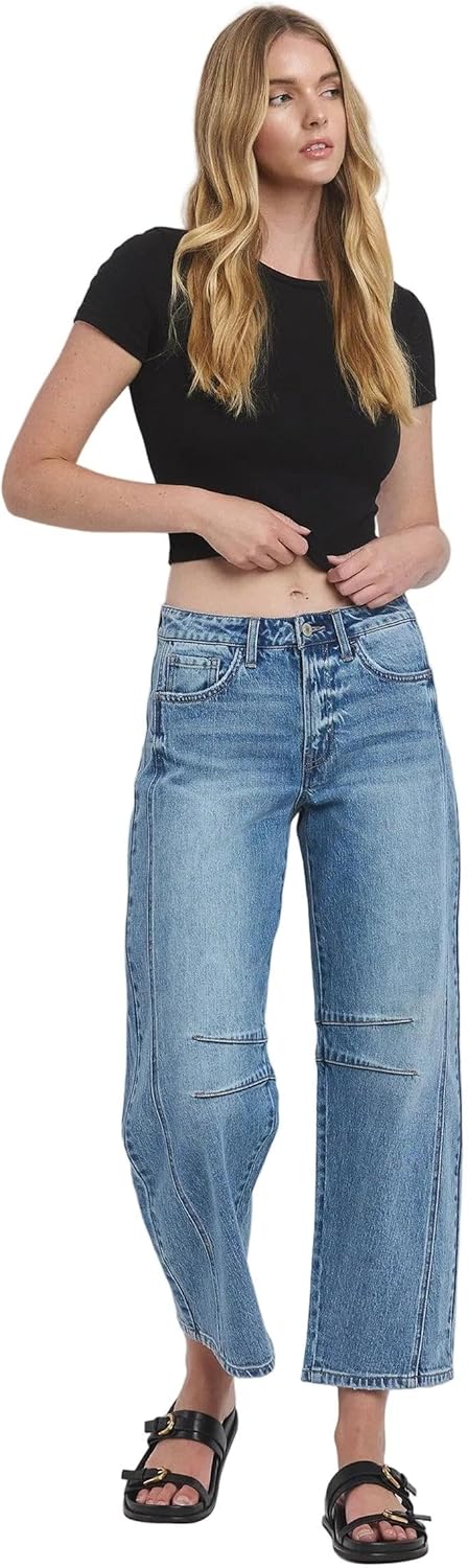 Vervet High Rise Structured Barrel Leg Jeans (27" Inseam) - T6514 - Includes Official Tag
