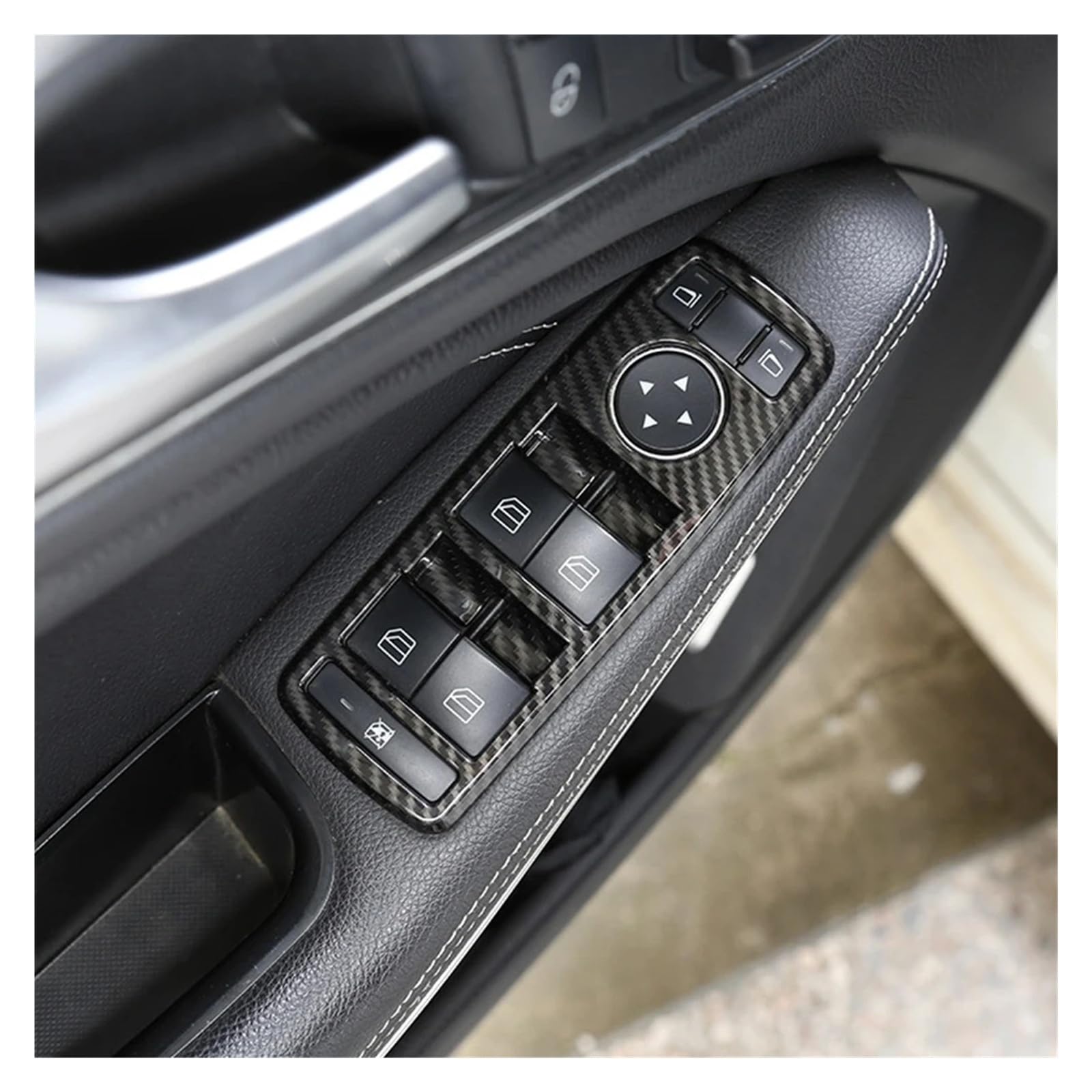 Fit For M//e//r//c//e//d//e//s b//e//n//z A B C E GLE CLA GLK Class W176 W204 W212 W166 W218 Carbon Fiber Style Car Window Lift Button Frame Sticker