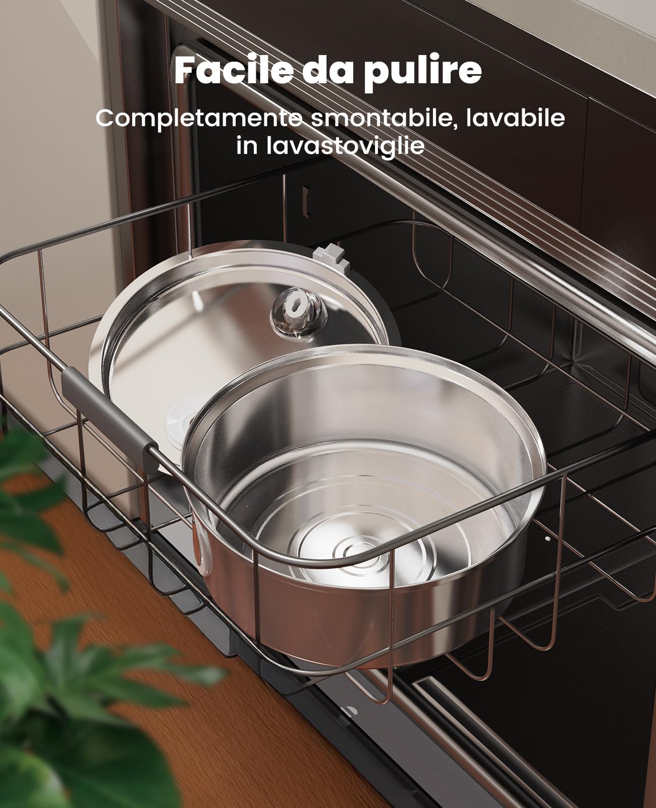 7L Fontanella per cani oneisall, fontanella per cani in acciaio inox con ampia finestra di visualizzazione, con luce LED, pompa ultra-silenziosa con protezione da sovraccarico, filtraggio a 5 strati