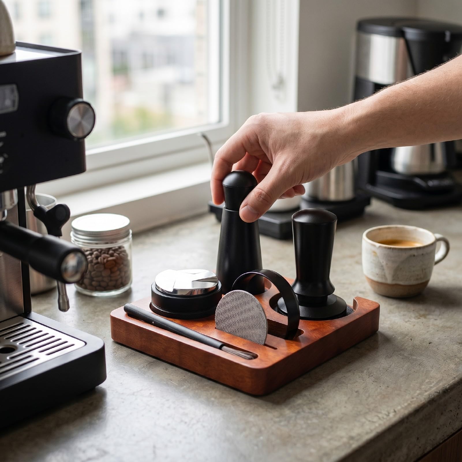 Kit de accesorios para espresso 51mm, juego de prensador de café