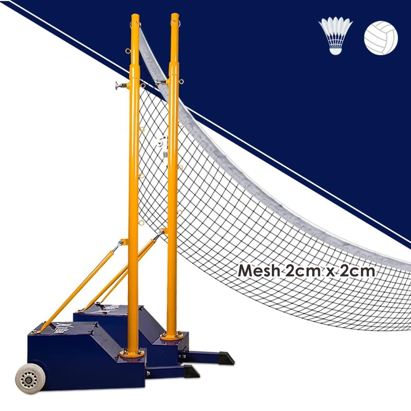 Red de Voleibol 2 en 1 para Patio, Red de bádminton Independiente para Exteriores con Poste, Equipo de Entrenamiento Deportivo para Juegos de Pelota Familiares y Amigos.
