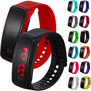 14 Peças Relógio LED Infantil Relógios Femininos Relógio De Silicone Relógio Esportivo Masculino Relógio Digital Eletrônico LED Relógio Infantil Relógios Display LED Relógios