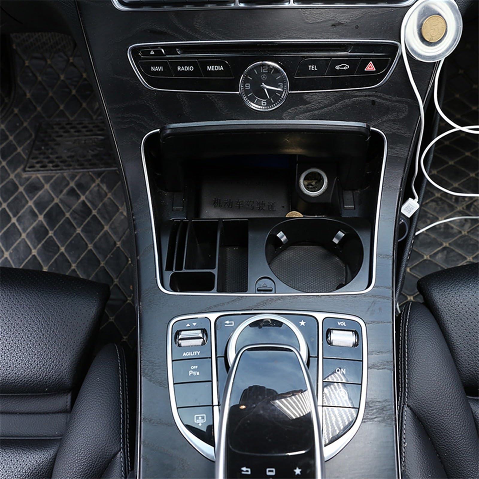 Per Benz CE Classe GLC W205 W213 X253 2015-2018. Accessori Per Auto | Portaoggetti Portaoggetti Centrale Portabicchieri Supporto Per Telefono Accessori Per Auto