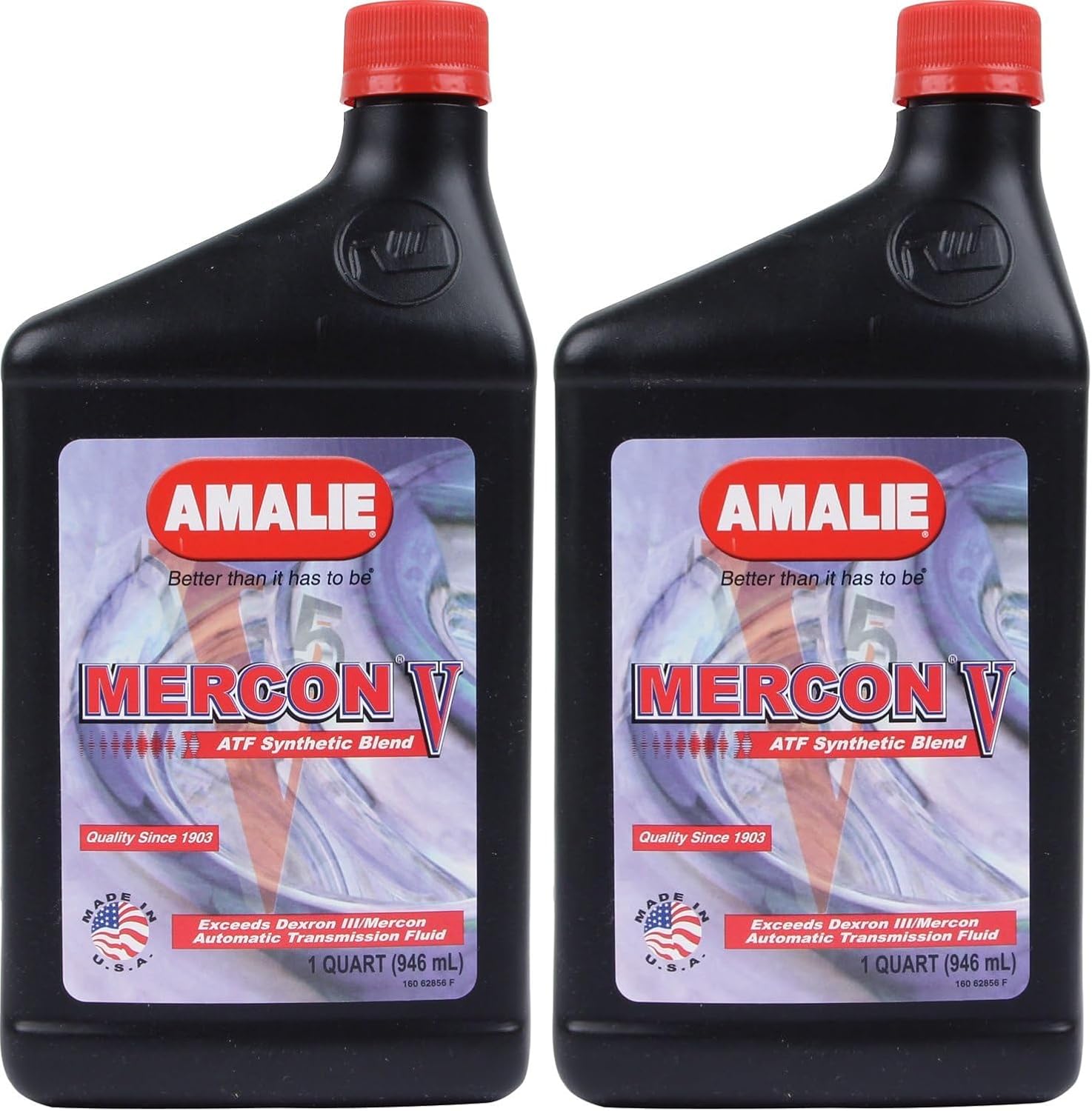 Amalie (62856-56 MERCON V Synthetic Blend Automatic Transmission Fluid - 1 Quart (Pack of 2)