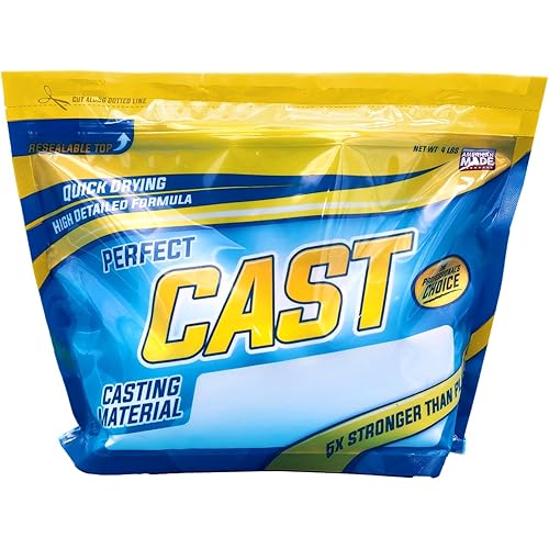 Perfect Cast Tough as Resin, Non-Toxic, Color-Blendable, Mix with Water Casting Material - 4 Pound