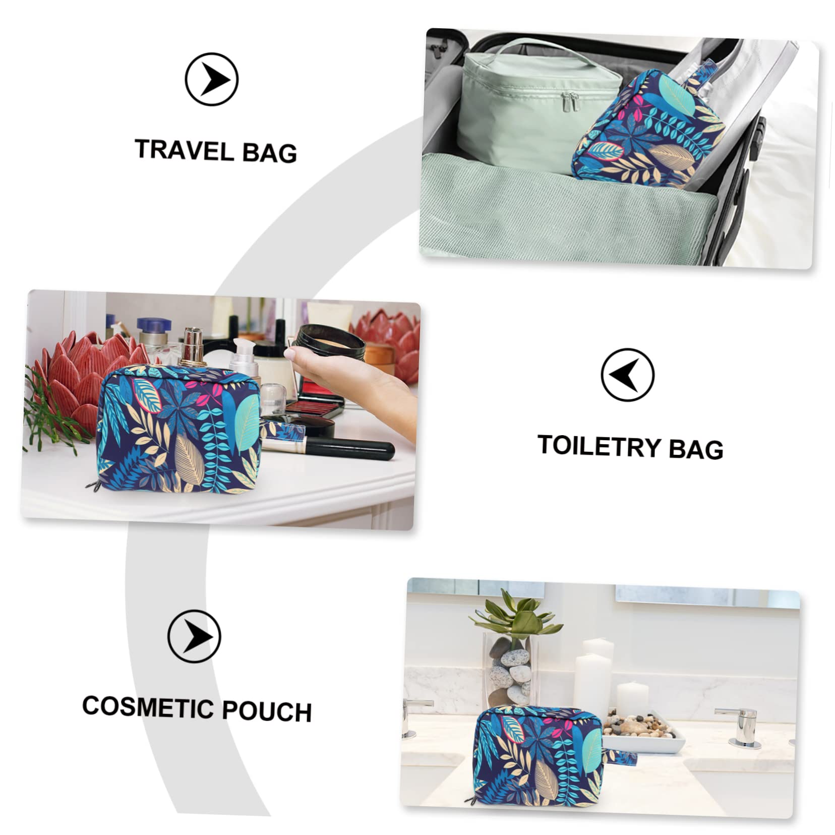 POPETPOP 3pezzi Borsa Cosmetica Da Viaggio Pochette Porta Trucco Portatile Con Cerniera Per Donne e Ragazze Trousse Multiuso Per Cosmetici e Necessità Da Toilette