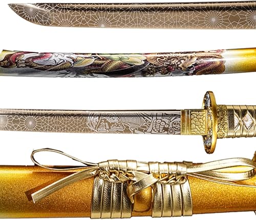 Miniatura 2 de Katana japonesa auténtica de acero de carbono de alta calidad 10451060 con templado en arcilla, forjada a mano, templada al calor, completamente