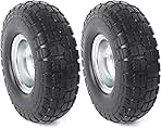AR-PRO (2-Pack) 10-Inch Solid Rubber Tire Wheels - Replacement 4.10/3.50-4