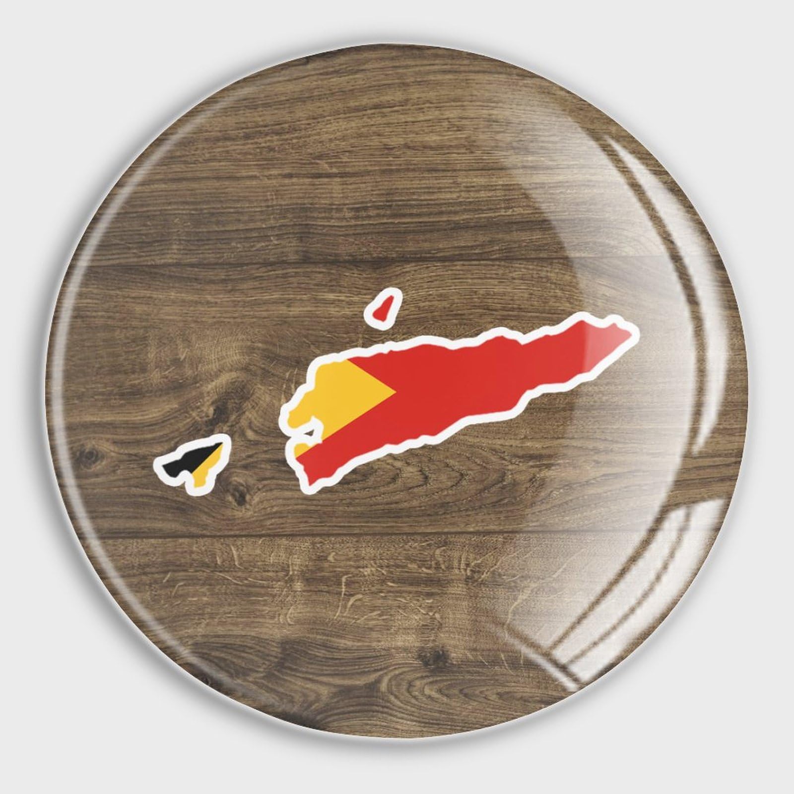 Aimant frigo drapeau Timor oriental en verre - Lot de 4 petits aimants pour tableau blanc