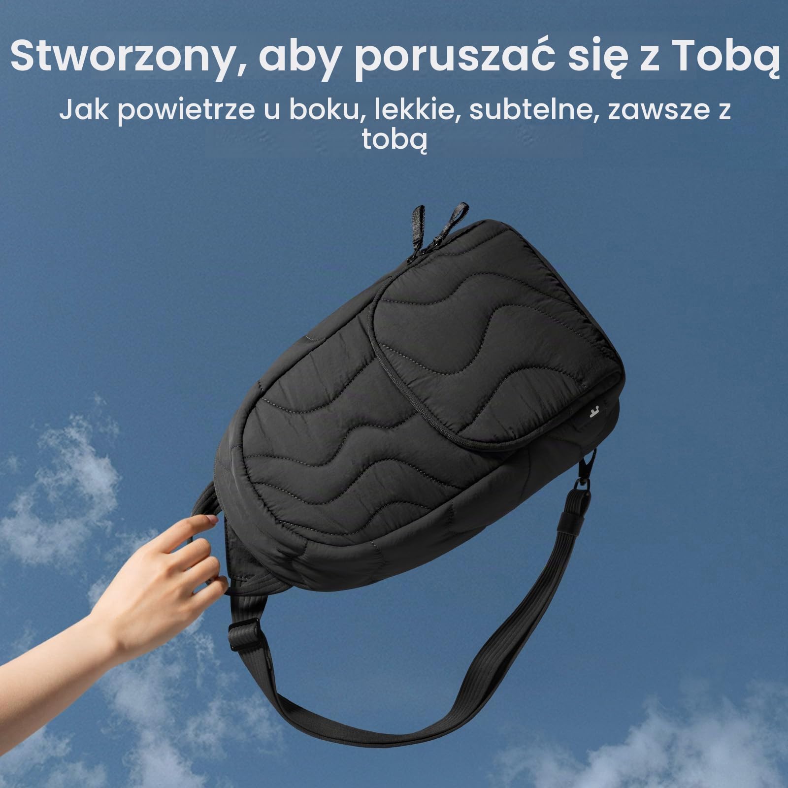 tomtoc 10L poduszowana torba sling dla kobiet, torba crossbody quilted