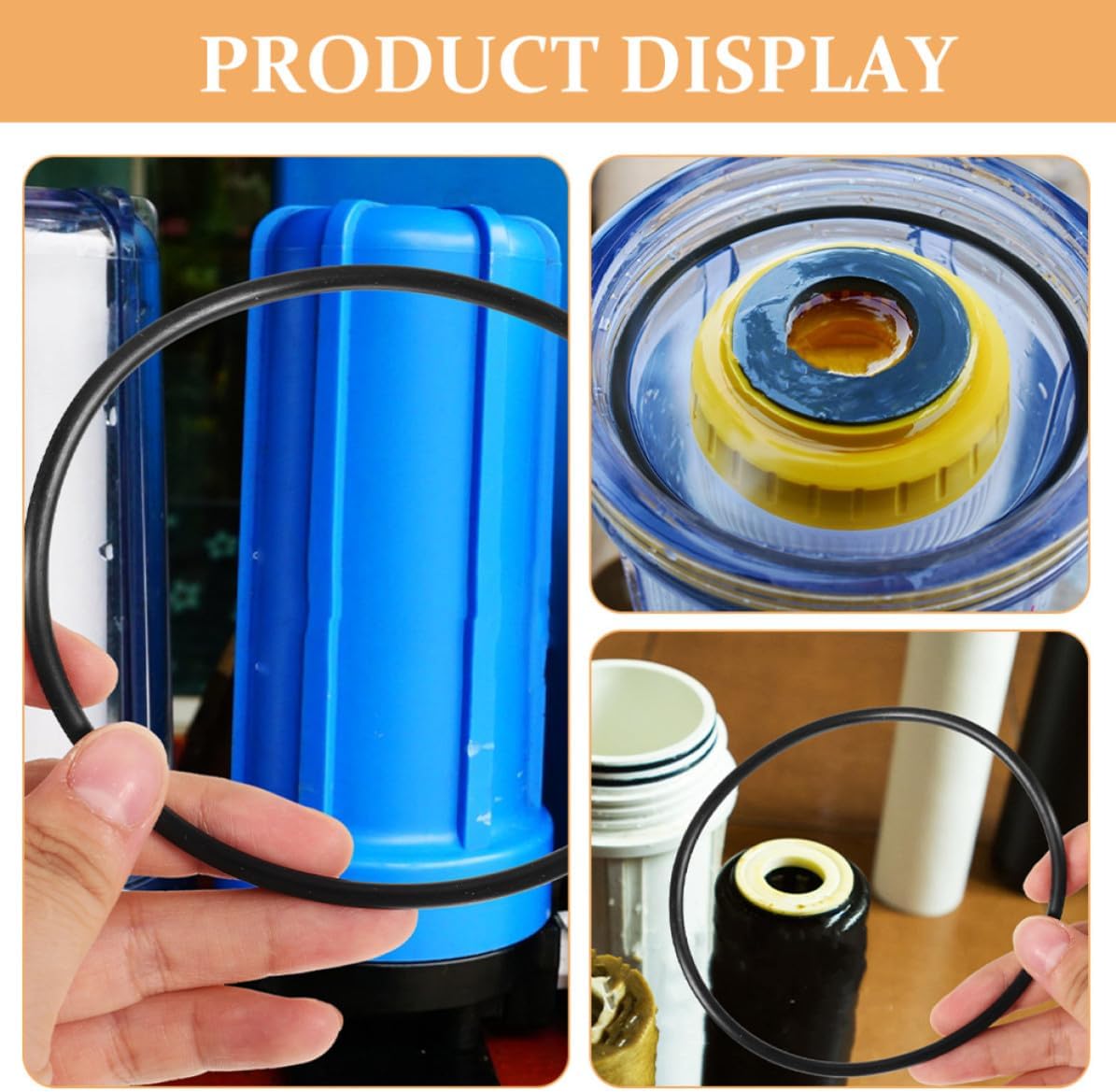 4pcs Silicone Sealing Rings for Water Purifier Systems Universal | Ro Membrane Housing Gasket, Home Use Accessory, Black Replacement Part