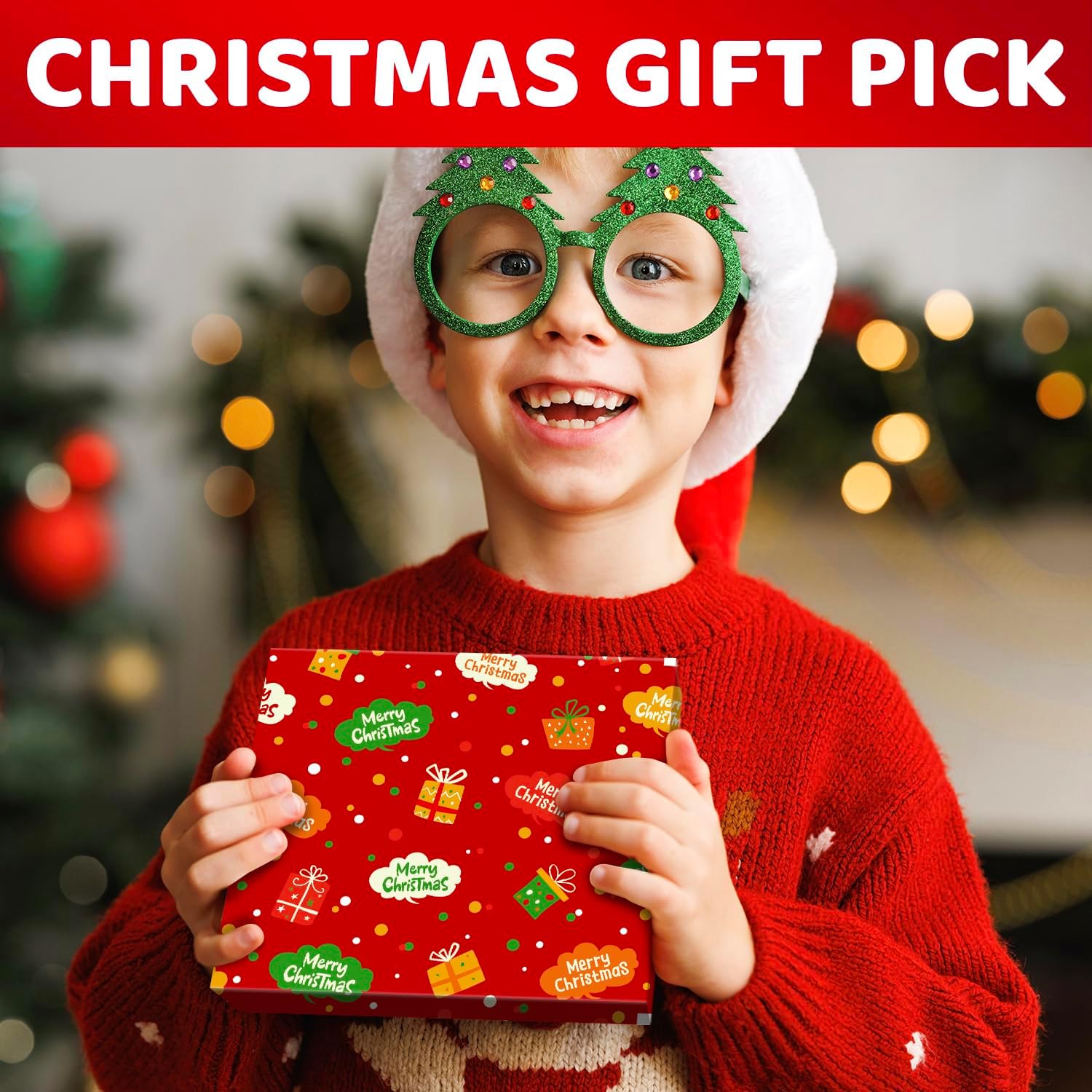 HAPPYPOP Funny Christmas Socks for Kids - Secret Santa Gifts Xmas Stocking for Boys Girls - Image 6