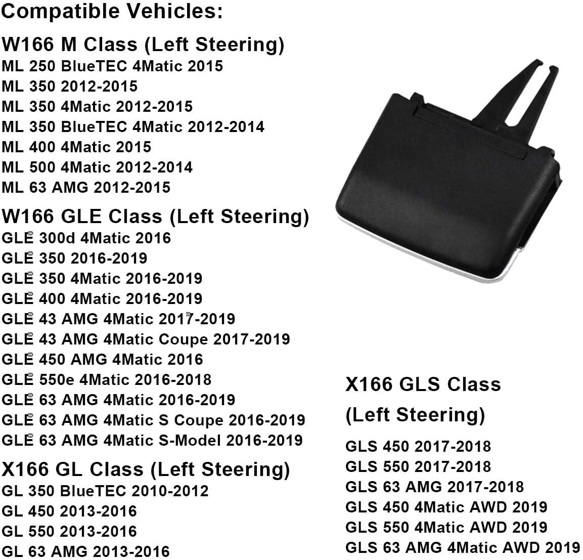Moonlinks Compatible with Mercedes Benz Air Vent Outlet Tabs, Front Center Row Air Vent Clip Tab Replacement for W166 ML Class 2012-2015 GLE Class 2016-2019 X166 GL Class 2013-2016 GLS Class 2017-2019