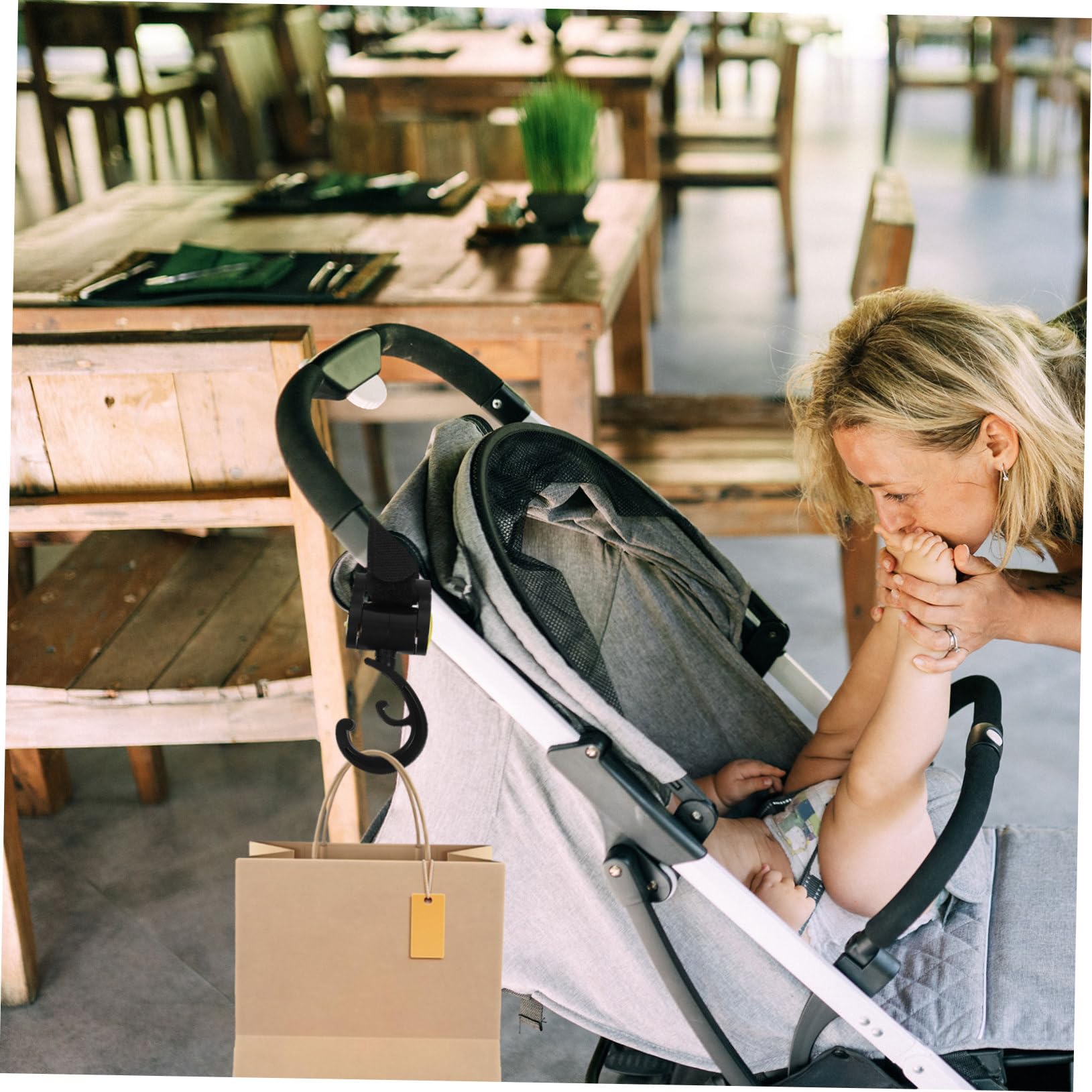 SUPVOX Diaper Bag Stroller Hooks 2pcs Universal Stroller Hooks Rotating for Shopping Bags Easy to Attach Detach