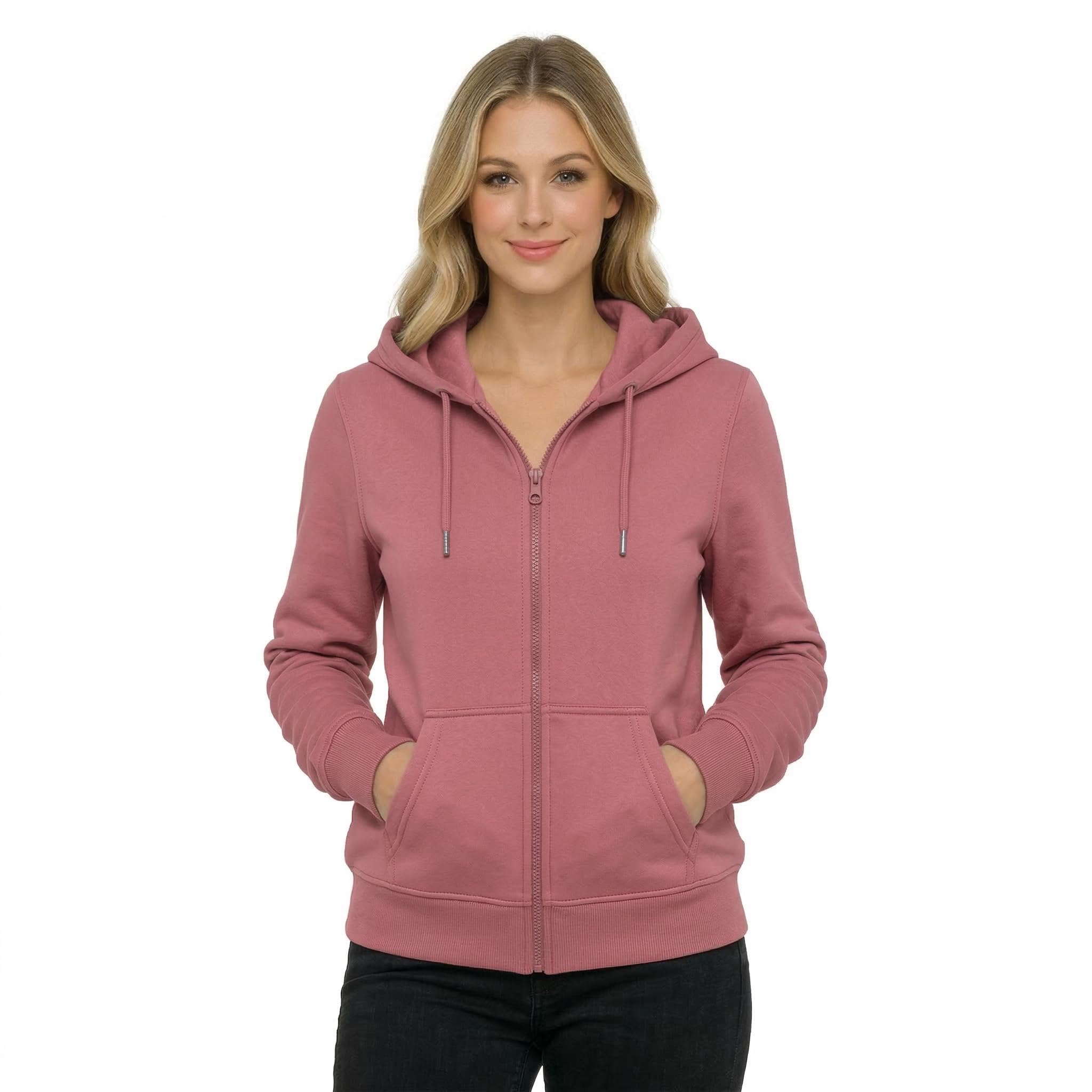 Women’s Zip-Up Hoodie Sweatshirt – Soft Cotton Fleece Jacket with Hood, Full Zipper, Kangaroo Pocket, Casual Winter Hoodie for Women-image-48