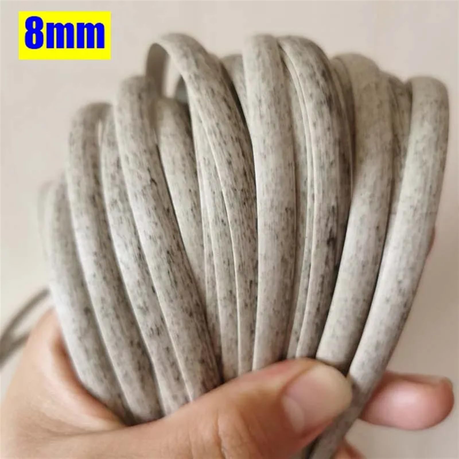 Kit de Reparación de Ratán 50 Metros 8mm PE sintético Material de ratán Plano gradiente Gris Tejido reparación Muebles Silla Mesa Cesta Cuerda de caña de plástico
